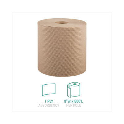 Windsoft® Hardwound Roll Towels, 1-Ply, 8" x 800 ft, Natural, 6 Rolls/Carton OrdermeInc OrdermeInc