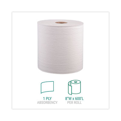 Windsoft® Hardwound Roll Towels, 1-Ply, 8" x 800 ft, White, 6 Rolls/Carton OrdermeInc OrdermeInc