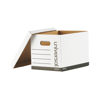 Universal® Basic-Duty Economy Record Storage Boxes, Letter/Legal Files, 12" x 15" x 10", White, 10/Carton OrdermeInc OrdermeInc