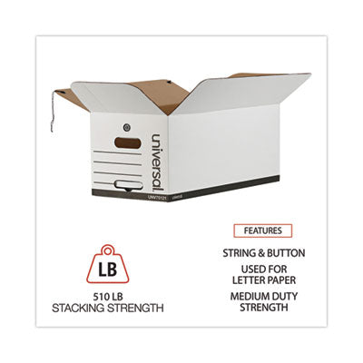 Deluxe Quick Set-up String-and-Button Boxes, Letter Files, White, 12/Carton OrdermeInc OrdermeInc