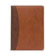 Two-Tone Padfolio with Spine Accent, 10.6w x 14.25h, Polyurethane, Tan/Brown OrdermeInc OrdermeInc