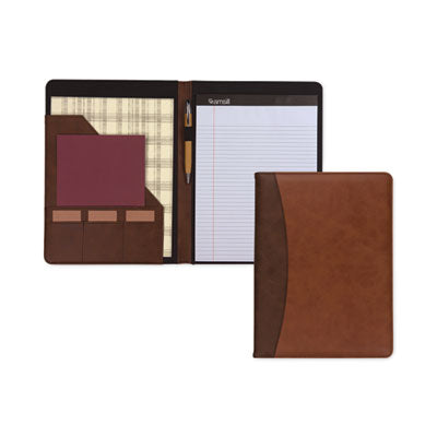 Two-Tone Padfolio with Spine Accent, 10.6w x 14.25h, Polyurethane, Tan/Brown OrdermeInc OrdermeInc