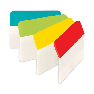 Post-it® Tabs 2" Plain Solid Color Angled Tabs, 1/5-Cut, Assorted Colors, 2" Wide, 24/Pack - OrdermeInc