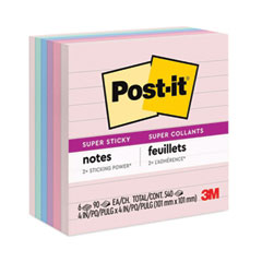 Recycled Notes in Wanderlust Pastels Collection Colors, Note Ruled, 4" x 4", 90 Sheets/Pad, 6 Pads/Pack - OrdermeInc
