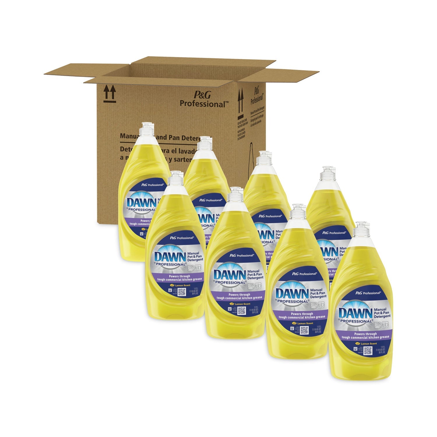 Manual Pot/Pan Dish Detergent, Lemon, 38 oz Bottle, 8/Carton - OrderMe
