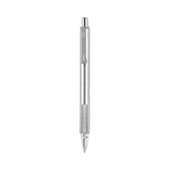 Zebra® F-701 Ballpoint Pen, Retractable, Fine 0.7 mm, Black Ink, Stainless Steel/Black Barrel - OrdermeInc