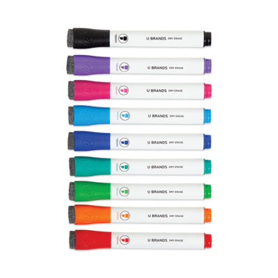 U Brands Chisel Tip Low-Odor Dry-Erase Markers with Erasers, Broad Chisel Tip, Assorted Colors, 48/Pack OrdermeInc OrdermeInc