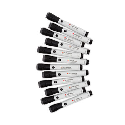 U-Defense Antimicrobial Dry-Erase Markers, Broad Chisel Tip, Black, 12/Pack OrdermeInc OrdermeInc