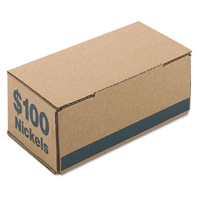 Corrugated Cardboard Coin Storage and Shipping Boxes, Denomination Printed On Side, 9.38 x 4.63 x 3.69, Blue OrdermeInc OrdermeInc