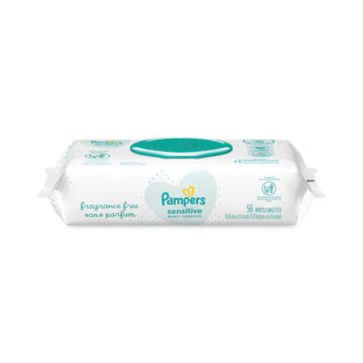 Sensitive Baby Wipes, 1-Ply, 6.8 x 7, Unscented, White, 56/Pack - OrdermeInc