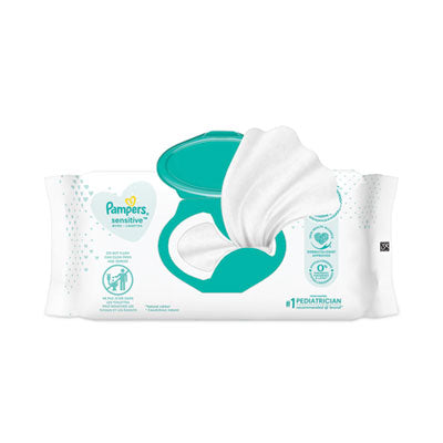 Sensitive Baby Wipes, 1-Ply, 6.8 x 7, Unscented, White, 56/Pack - OrdermeInc