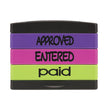 Interlocking Stack Stamp, APPROVED, ENTERED, PAID, 1.81" x 0.63", Assorted Fluorescent Ink OrdermeInc OrdermeInc