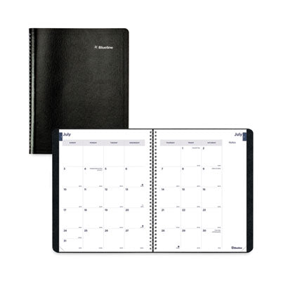Academic Monthly Planner, 11 x 8.5, Black Cover, 14-Month (July to Aug): 2023 to 2024 - OrdermeInc