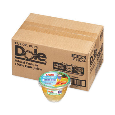 Dole® Mixed Fruit in 100% Fruit Juice Cups, Peaches/Pears/Pineapple, 7 oz Cup, 12/Carton, Ships in 1-3 Business Days  Ships in 1-3 business days OrdermeInc OrdermeInc