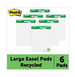 Vertical-Orientation Self-Stick Easel Pad Value Pack, Green Headband, Unruled, 25 x 30, White, 30 Sheets, 6/Carton OrdermeInc OrdermeInc