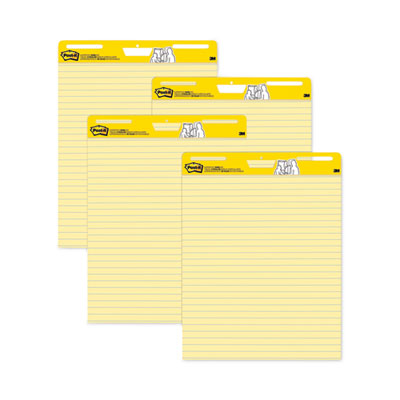 Vertical-Orientation Self-Stick Easel Pad Value Pack, Presentation Format (1.5" Rule), 25 x 30, Yellow, 30 Sheets, 4/Carton OrdermeInc OrdermeInc