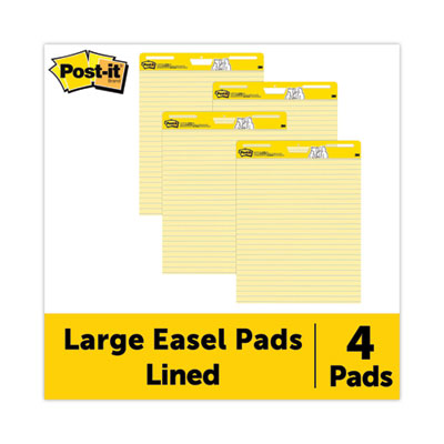 Vertical-Orientation Self-Stick Easel Pad Value Pack, Presentation Format (1.5" Rule), 25 x 30, Yellow, 30 Sheets, 4/Carton OrdermeInc OrdermeInc