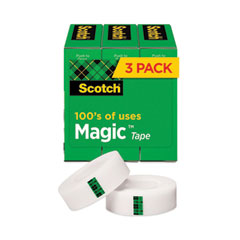 3M/COMMERCIAL TAPE DIV. Magic Tape Refill, 1" Core, 0.75" x 83.33 ft, Clear, 3/Pack - OrdermeInc