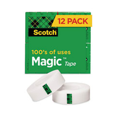 Magic Tape Value Pack, 1" Core, 0.75" x 83.33 ft, Clear, 12/Pack - OrdermeInc