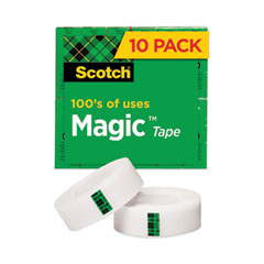 Magic Tape Value Pack, 1" Core, 0.75" x 83.33 ft, Clear, 10/Pack - OrdermeInc