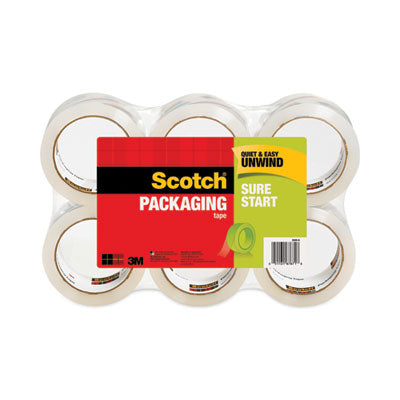 Sure Start Packaging Tape, 3" Core, 1.88" x 54.6 yds, Clear, 6/Pack - OrdermeInc