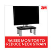 3M™ Adjustable Height Monitor Stand, 15" x 12" x 2.63" to 5.78", Black/Silver, Supports 80 lbs OrdermeInc OrdermeInc