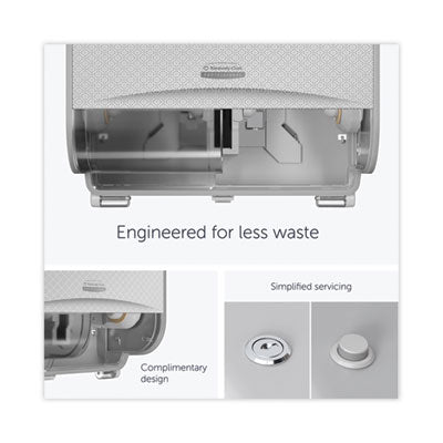 Kimberly-Clark Professional* ICON Coreless Standard Roll Toilet Paper Dispenser, 8.43 x 13 x 7.25, Silver Mosaic - OrdermeInc
