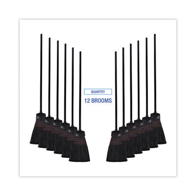 Maid Broom, Plastic Bristles, 54" Overall Length, Dozen OrdermeInc OrdermeInc