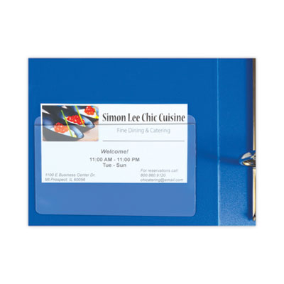 Self-Adhesive Business Card Holders, Top Load, 2 x 3.5, Clear, 10/Pack - OrdermeInc