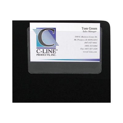 Self-Adhesive Business Card Holders, Top Load, 2 x 3.5, Clear, 10/Pack - OrdermeInc