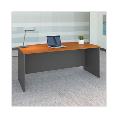 Series C Collection Bow Front Desk, 71.13" x 36.13" x 29.88", Natural Cherry/Graphite Gray OrdermeInc OrdermeInc