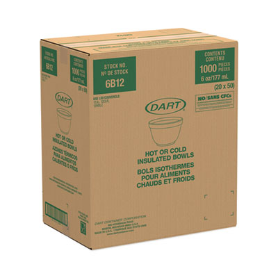 DART Foam Container, Squat, 6 oz, White, 50/Pack, 20 Packs/Carton - OrdermeInc
