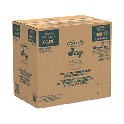 DART Foam Container, Extra Squat, 8 oz, White, 1,000/Carton - OrdermeInc
