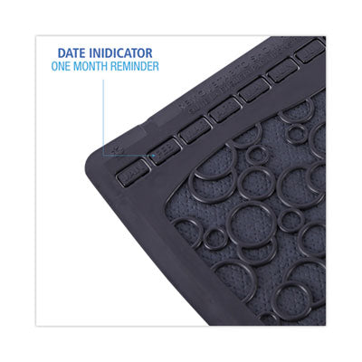 BOARDWALK Urinal Mat 2.0, Rubber, 17.5 x 20, Black/Black, 6/Carton