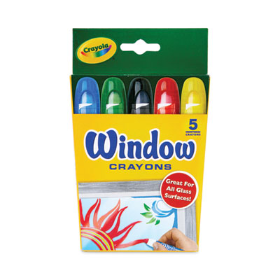 BINNEY & SMITH / CRAYOLA Washable Window Crayons, Assorted Colors, 5/Set - OrdermeInc