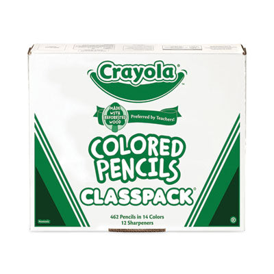 Crayola® Color Pencil Classpack Set with (462) Pencils and (12) Pencil Sharpeners, 3.3 mm, 2B, Assorted Lead and Barrel Colors, 462/BX OrdermeInc OrdermeInc