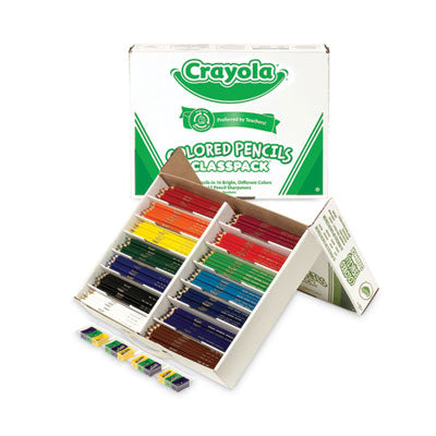 Crayola® Color Pencil Classpack Set with (462) Pencils and (12) Pencil Sharpeners, 3.3 mm, 2B, Assorted Lead and Barrel Colors, 462/BX OrdermeInc OrdermeInc