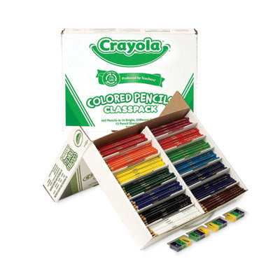 Crayola® Color Pencil Classpack Set with (462) Pencils and (12) Pencil Sharpeners, 3.3 mm, 2B, Assorted Lead and Barrel Colors, 462/BX OrdermeInc OrdermeInc