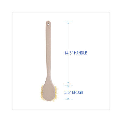 Utility Brush, Cream Polypropylene Bristles, 5.5 Brush, 14.5" Tan Plastic Handle OrdermeInc OrdermeInc