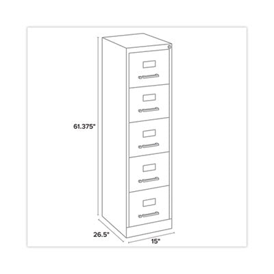 Vertical Letter File Cabinet, 5 Letter-Size File Drawers, Putty, 15 x 26.5 x 61.37 OrdermeInc OrdermeInc