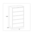 Lateral File Cabinet, 5 Letter/Legal/A4-Size File Drawers, Charcoal, 36 x 18.62 x 67.62 OrdermeInc OrdermeInc