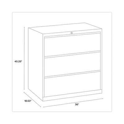 Lateral File Cabinet, 3 Letter/Legal/A4-Size File Drawers, Black, 36 x 18.62 x 40.25 OrdermeInc OrdermeInc