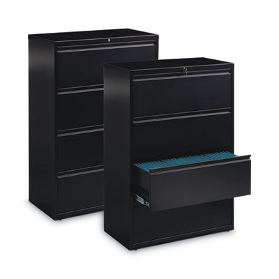 Lateral File Cabinet, 4 Letter/Legal/A4-Size File Drawers, Black, 36 x 18.62 x 52.5 OrdermeInc OrdermeInc