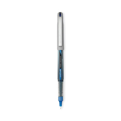 uniball® VISION Roller Ball Pen, Stick, Extra-Fine 0.5 mm, Blue Ink, Black/Blue/Clear Barrel, 12/Pack OrdermeInc OrdermeInc