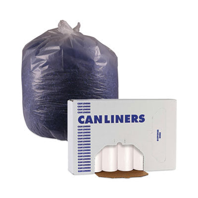 High-Density Can Liners, 33 gal, 14 mic, 33" x 38", Natural, 25 Bags/Roll, 10 Rolls/Carton OrdermeInc OrdermeInc