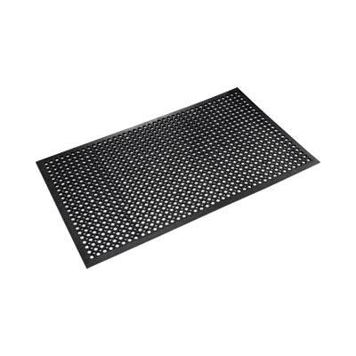 Safewalk-Light Heavy-Duty Anti-Fatigue Mat with Flow-Through Backing, Rubber, 36 x 120, Black OrdermeInc OrdermeInc