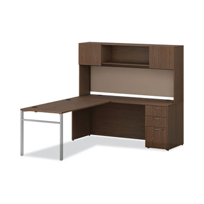 Mod Desk Hutch, 3 Compartments, 72w x 14d x 39.75h, Sepia Walnut OrdermeInc OrdermeInc