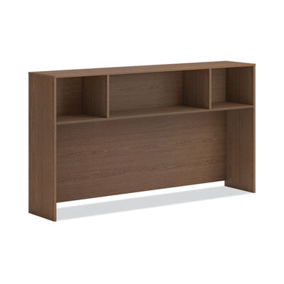 Mod Desk Hutch, 3 Compartments, 72w x 14d x 39.75h, Sepia Walnut OrdermeInc OrdermeInc