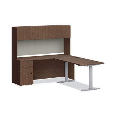 Mod Desk Hutch, 3 Compartments, 72w x 14d x 39.75h, Sepia Walnut OrdermeInc OrdermeInc