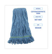 Super Loop Wet Mop Head, Cotton/Synthetic Fiber, 1" Headband, Medium Size, Blue, 12/Carton OrdermeInc OrdermeInc